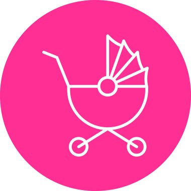 baby stroller, web simple illustration