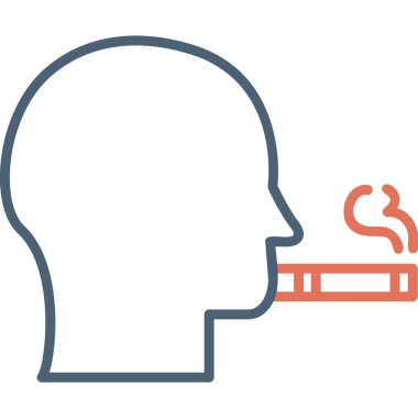 Sigara içiyor. Web simgesi basit tasarım