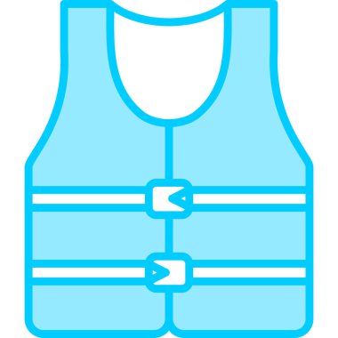 Renkli düz güvenlik yelek vektör simgesi