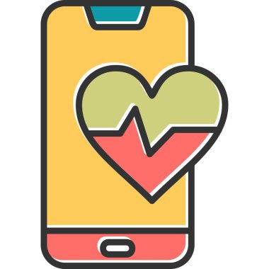 kalp atış hızı ikonu vektör çizimi