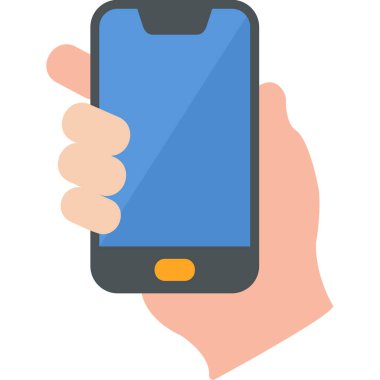 El ele tutuşan cep telefonu, akıllı telefon cihazının dijital çizimi 