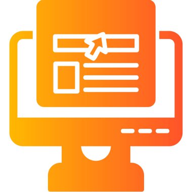 Çevrimiçi haber modern simgesi, vektör illüstrasyonu