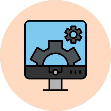 Bilgisayar Ayarları. Web simgesi basit illüstrasyon