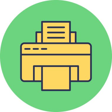 Yazıcı simgesi vektör illüstrasyonu