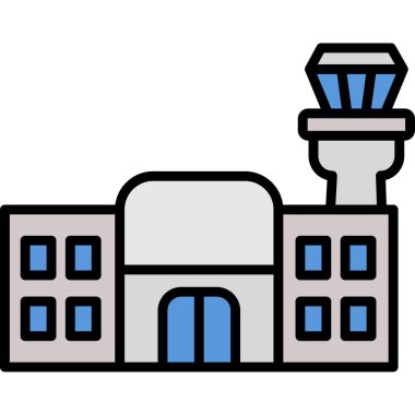 Havaalanı modern simgesi, vektör illüstrasyonu