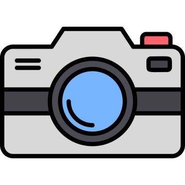 Fotoğraf Kamerası Simgesi. Vektör İllüstrasyonu