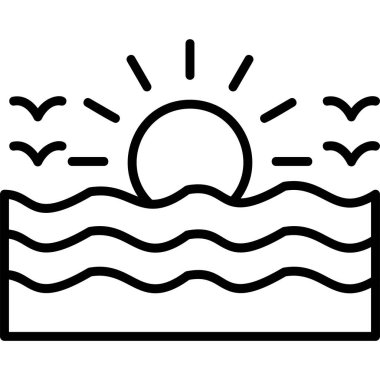 Deniz. Web simgesi basit illüstrasyon