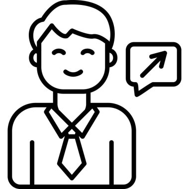 Konuşma balonu olan iş adamı