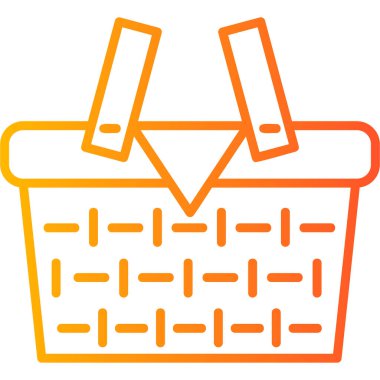Piknik sepeti. Web simgesi basit illüstrasyon
