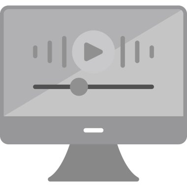 Müzik videosu modern simgesi, vektör illüstrasyonu