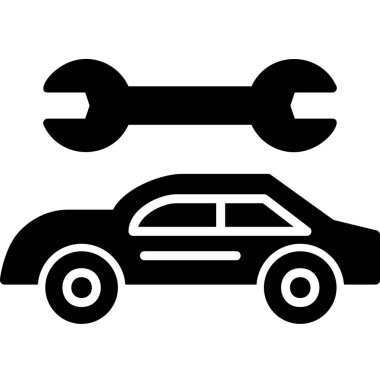 Araba tamiri modern simge, vektör illüstrasyonu