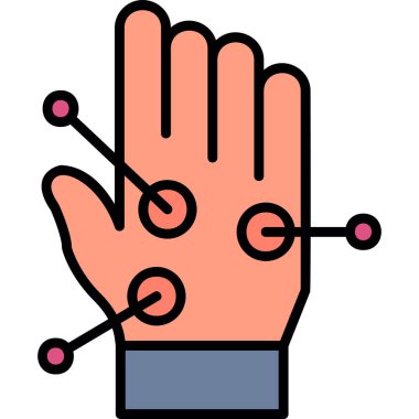 Dur tabelasını tutan el. vektör illüstrasyonu