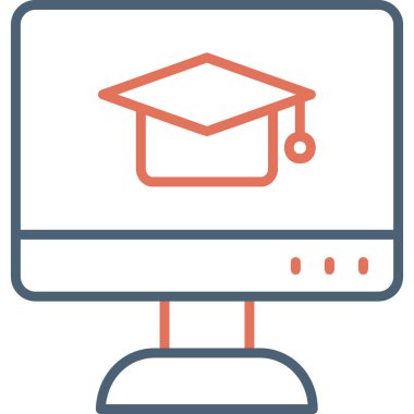 çevrimiçi öğrenme simgesi vektör illüstrasyonu