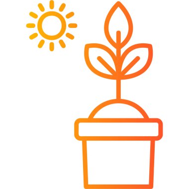 Fotosentez. Web simgesi vektör illüstrasyonu