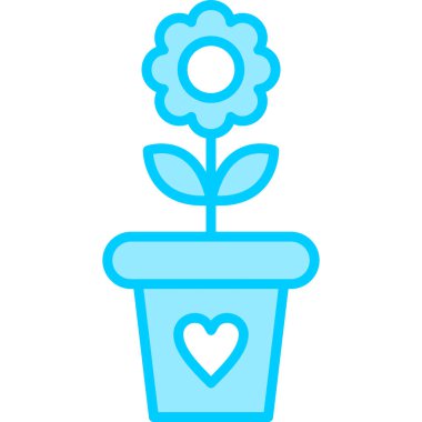 simple illustration of flower growing in a pot 