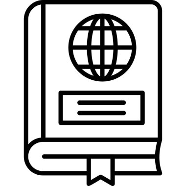 Coğrafya kitabı simgesi, modern tasarım illüstrasyonu