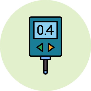 Glucometer simgesi, modern tasarım illüstrasyonu