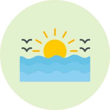 Deniz. Web simgesi basit illüstrasyon