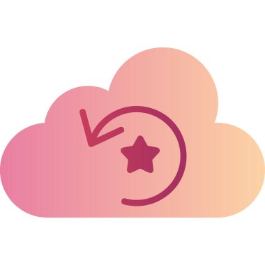 vector cloud storage technology icon illustration