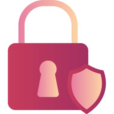 Asma kilit. Web simgesi vektör illüstrasyonu 