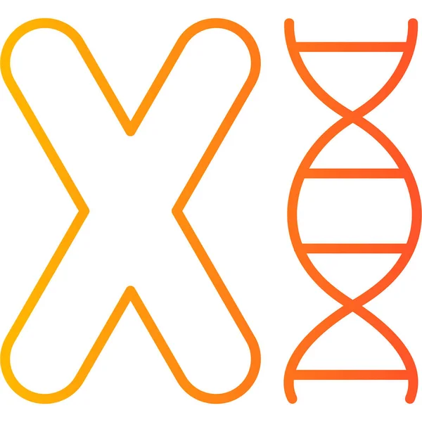 Chromosom Prosty Ikona Wektor Ilustracja — Wektor stockowy