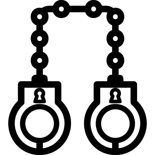 Handcuffs Icon Vector Illustration — Stock Vector