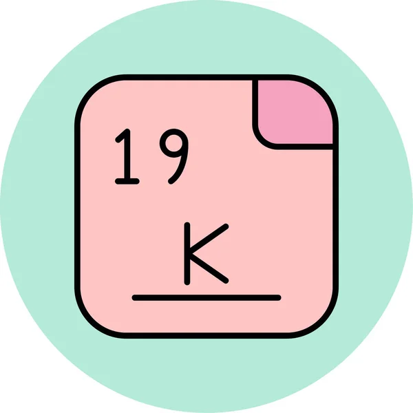 Potassium Est Élément Chimique Avec Symbole Néo Latin Kalium Numéro — Image vectorielle