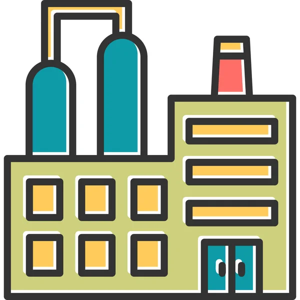 Ícone Moderno Fábrica Ilustração Vetorial —  Vetores de Stock