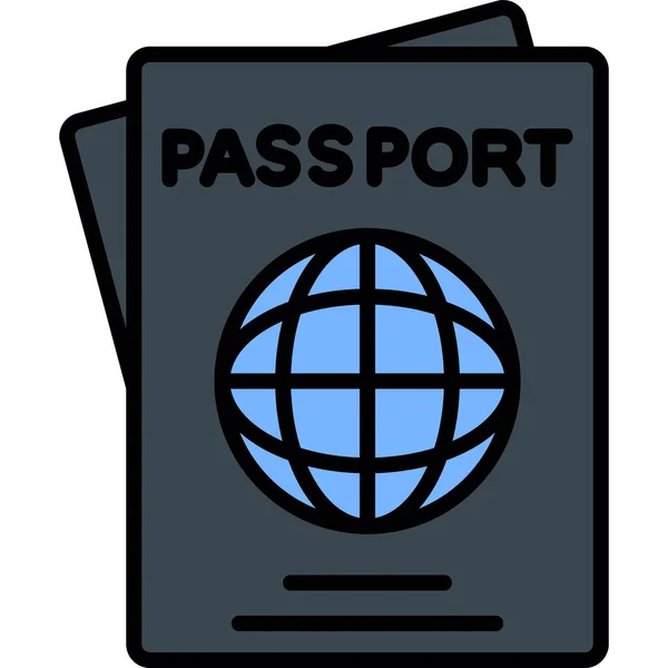 Passaporte Web Ícone Simples Ilustração — Vetor de Stock