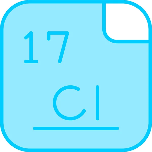 Хлор Хімічний Елемент Веб Проста Ілюстрація — стоковий вектор