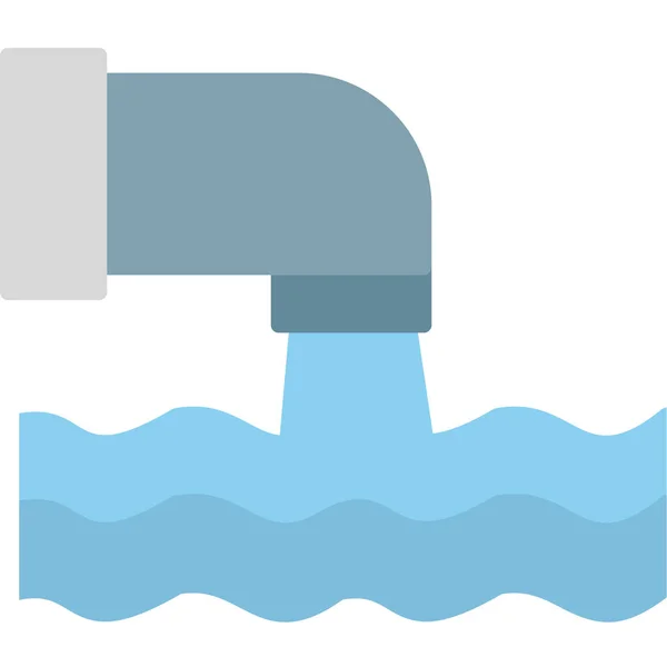Відходи Вода Значок Лінії Векторні Ілюстрації — стоковий вектор