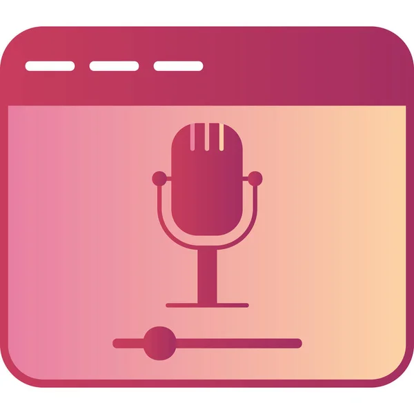 Microphone Online Recording Web Icon Simple Illustration — Stock Vector