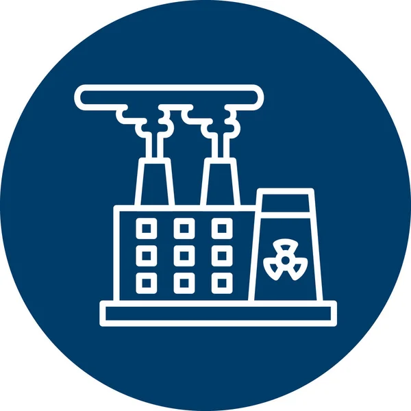 Icono Planta Energía Nuclear Ilustración Vectorial Diseño Simple — Vector de stock