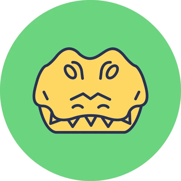 Crocodilo Ícone Web Ilustração Simples — Vetor de Stock