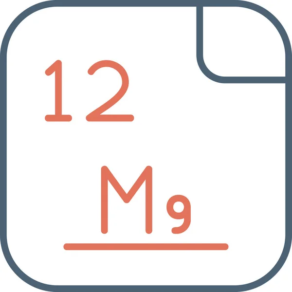 Magnesium Ett Kemiskt Grundämne Med Symbolen Och Atomnummer Det Glänsande — Stock vektor