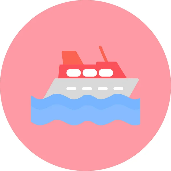 Bateau Croisière Icône Web Illustration Simple — Image vectorielle