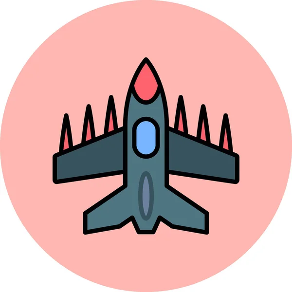 Jet Combate Icono Web Vector Ilustración — Vector de stock