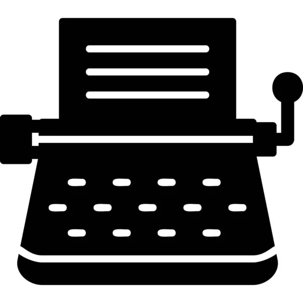 Uma Máquina Escrever Ícone Web Ilustração Simples — Vetor de Stock