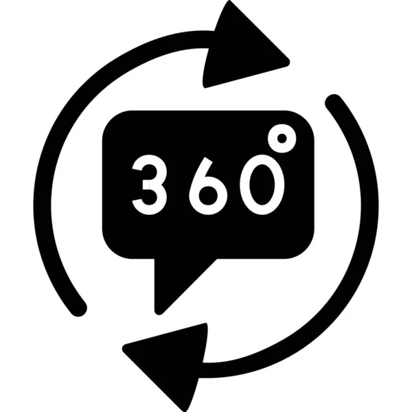 360 Gradi Icona Semplice Illustrazione Vettoriale — Vettoriale Stock