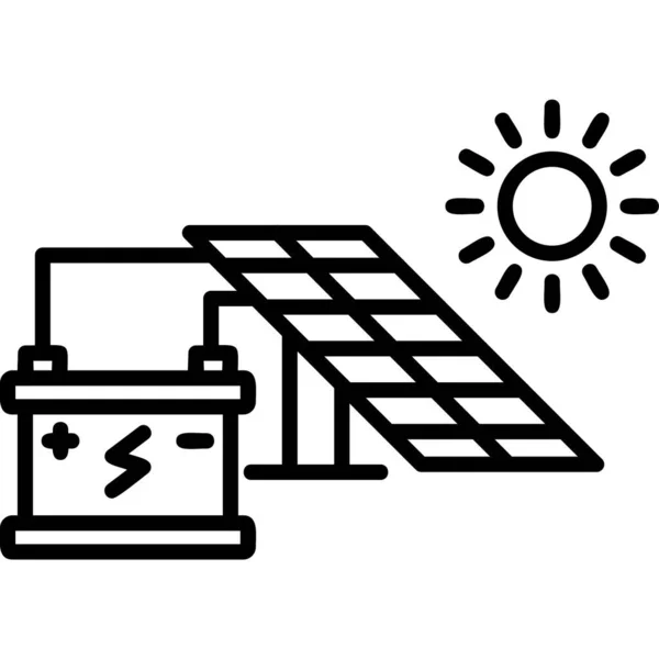 Énergie Solaire Illustration Vectorielle Centrale Électrique — Image vectorielle