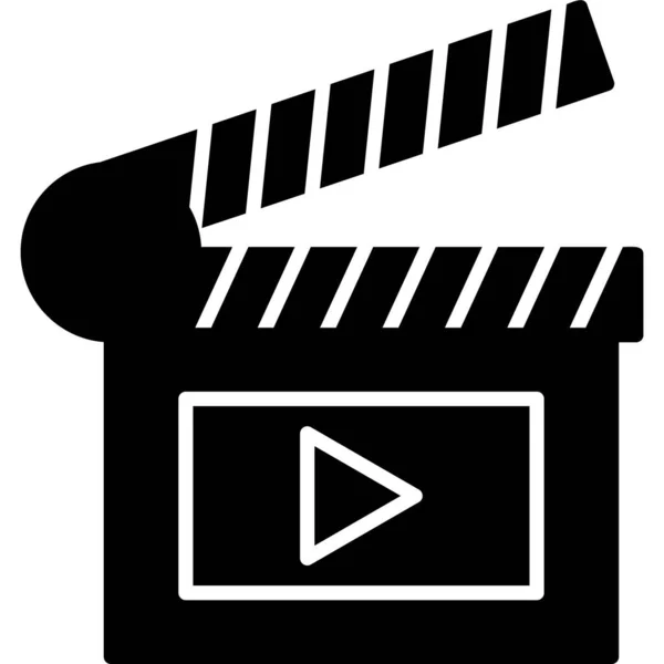 Película Clapperboard Icono Ilustración Simple — Vector de stock