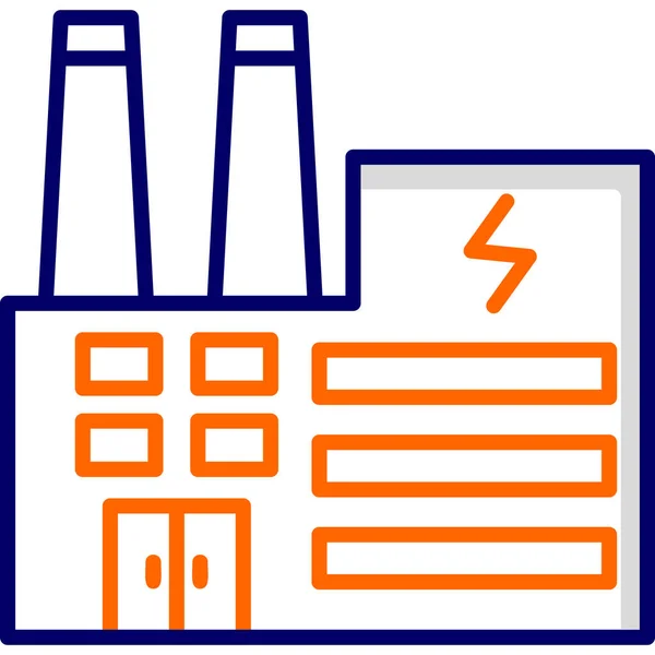 Elektryczna Fabryka Nowoczesna Ikona Ilustracja Wektora — Wektor stockowy