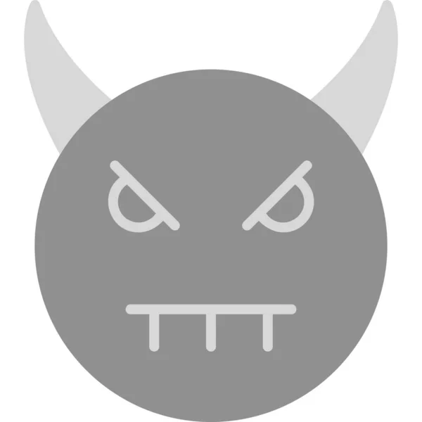 Cara Diablo Ilustración Simple Símbolo Maligno — Vector de stock