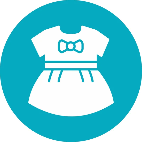 Baby Girls Dress Icona Illustrazione Vettoriale — Vettoriale Stock