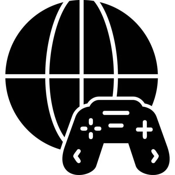 World Gaming Icono Vector Ilustración — Archivo Imágenes Vectoriales