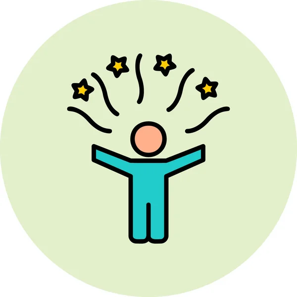 Standing Man Icon Web Icon Illustration Celebration — Stock Vector