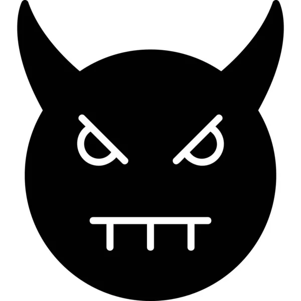 Djävulens Ansikte Enkel Illustration Onda Symbolen — Stock vektor