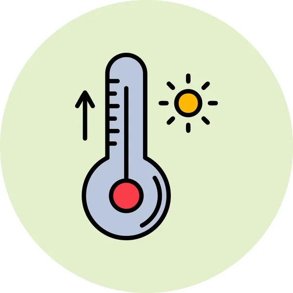 Ilustrasi Vektor Ikon Termometer - Stok Vektor