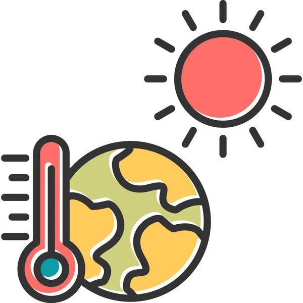 Météo Chaude Icône Moderne Illustration Vectorielle — Image vectorielle