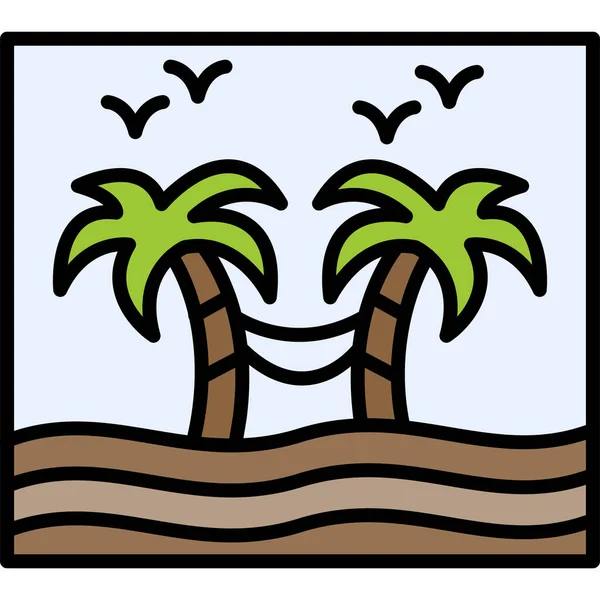 Isla Tropical Icono Vector Ilustración — Archivo Imágenes Vectoriales